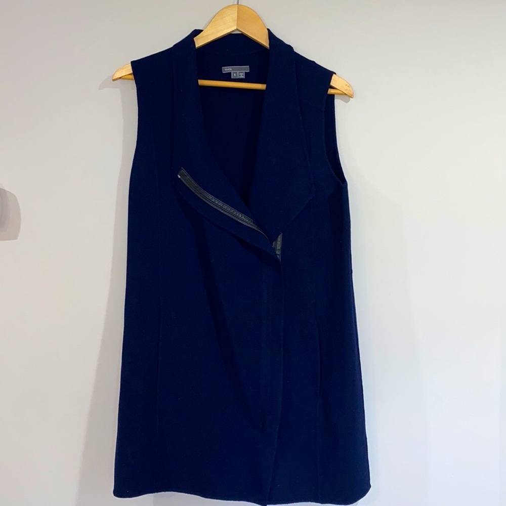 VINCE Navy Blue Zipper Mini Dress